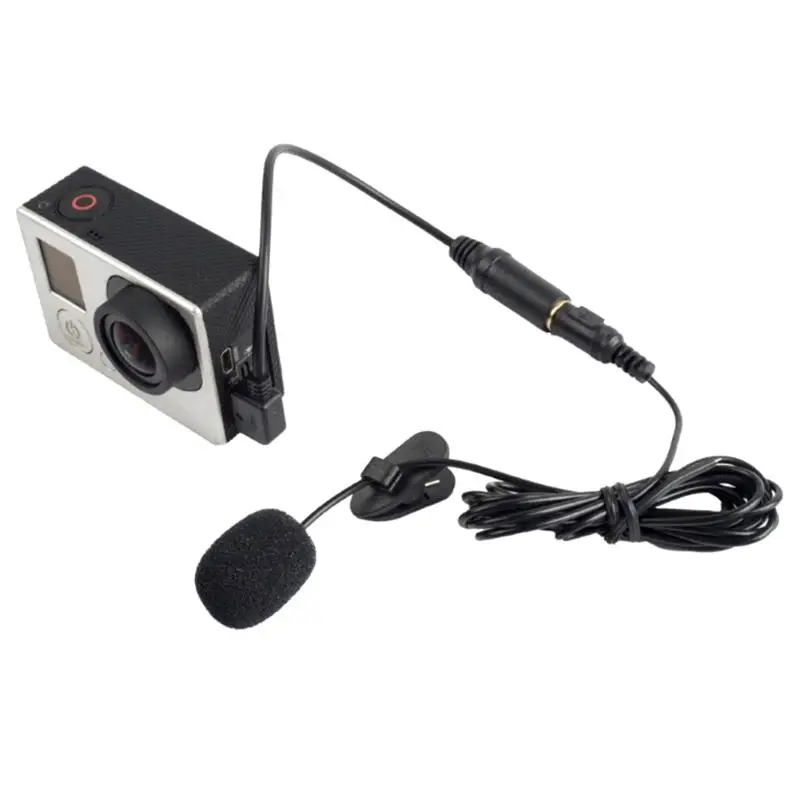 Профессиональный внешний мини USB микрофон с зажимом для камер GoPro Hero 3/3|microphone with