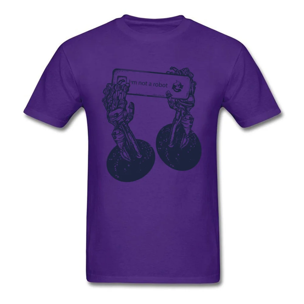 Robot hands 2018 Newest Fitness Tight T Shirt Round Collar 100% Cotton Short Sleeve Tops T Shirt for Adult T Shirt Summer/Autumn Robot hands purple