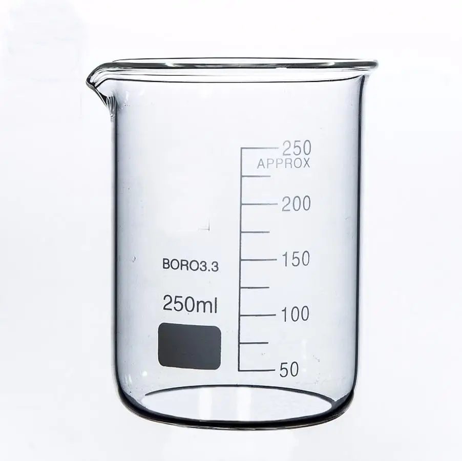 

250ml Low Form Beaker Chemistry Laboratory Borosilicate Glass Transparent Beaker Thickened with spout