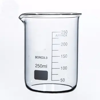 

250ml Low Form Beaker Lab Transparent Borosilicate Glass Beaker Thickened with spout