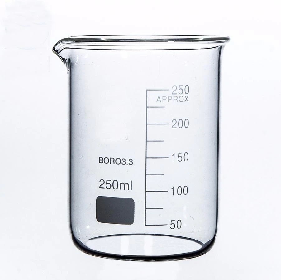 Vaso de 250ml de baja, química, vidrio de borosilicato transparente, espesado con chemistry|chemistry beakersborosilicate glass beaker - AliExpress