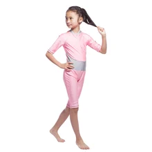 Kids Girls Muslim Arab Swimsuit Modest Swimwear Islamic Full Covered Beachwear