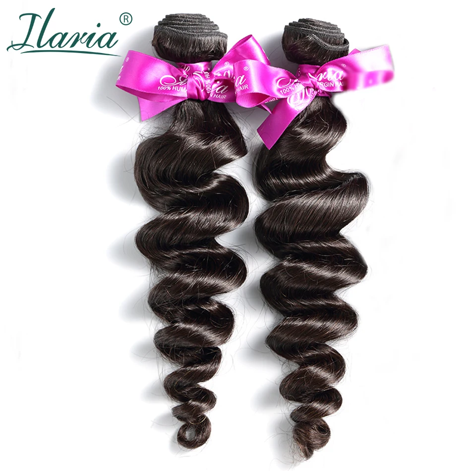ILARIA волос 7A свободная волна перуанские волосы в пучках 2 шт./лот 100% человеческих волос плетенка в виде волос, не имеющих повреждения