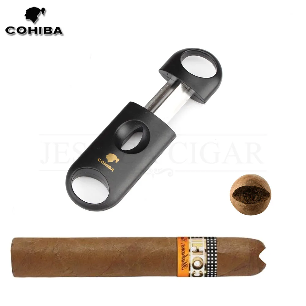 COHIBA Пластик V образный вырез Нержавеющая сталь лезвие, нож для сигар Sharp sigaar режущего инструмента сигар гильотины карман zigarren резак