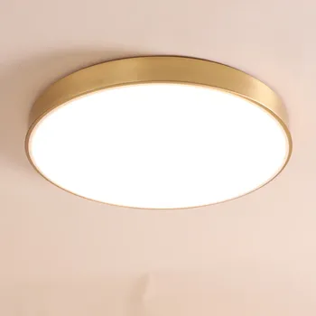 

Led Ceiling Lamp American Copper Round Ceiling Light Dia 50cm Bedroom Balcony Aisle Kitchen Porch Corridor Home Lighting G844