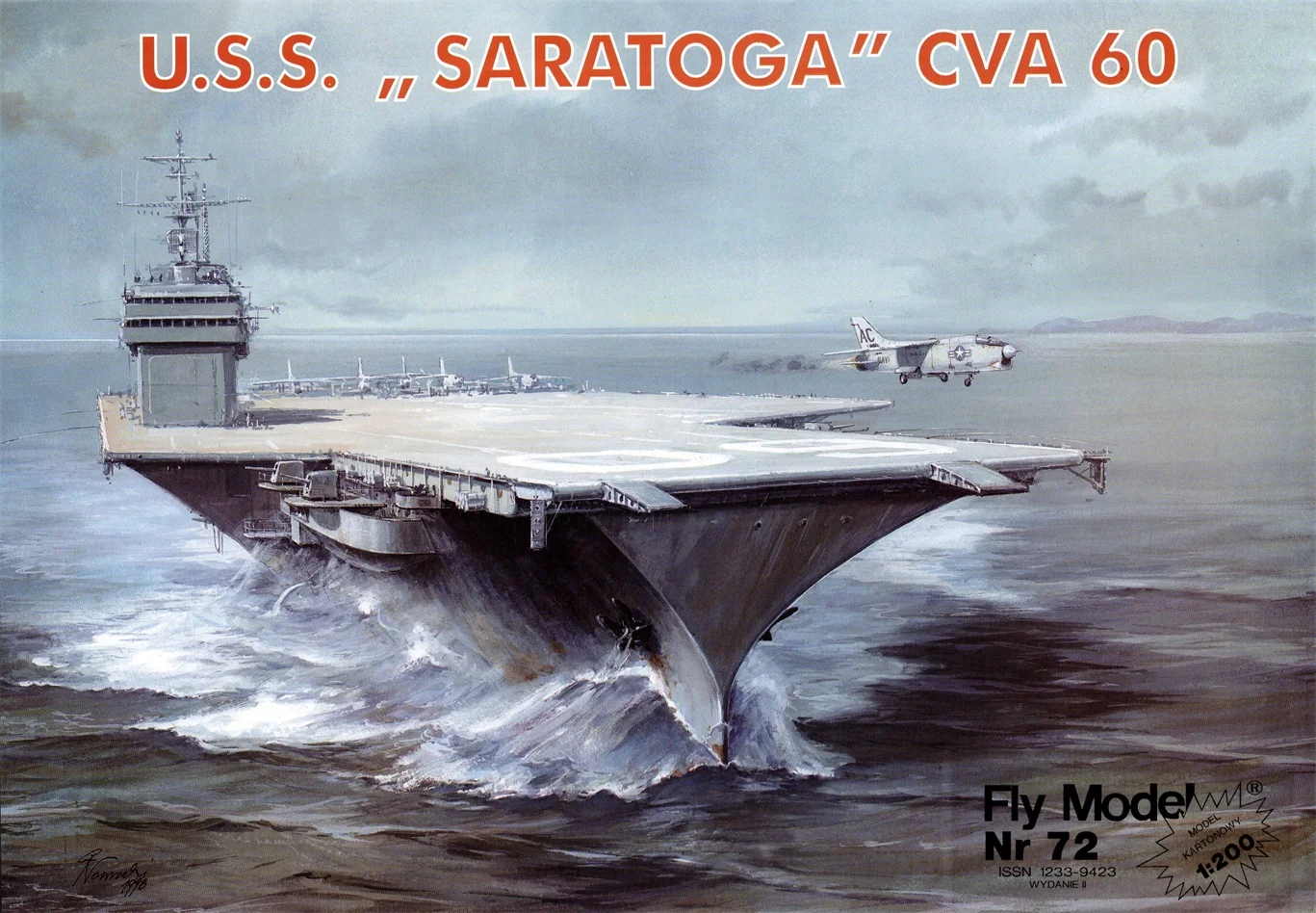 Военный темно-синий военный корабль бумажная модель США Saratoga CVA 60 авианосец