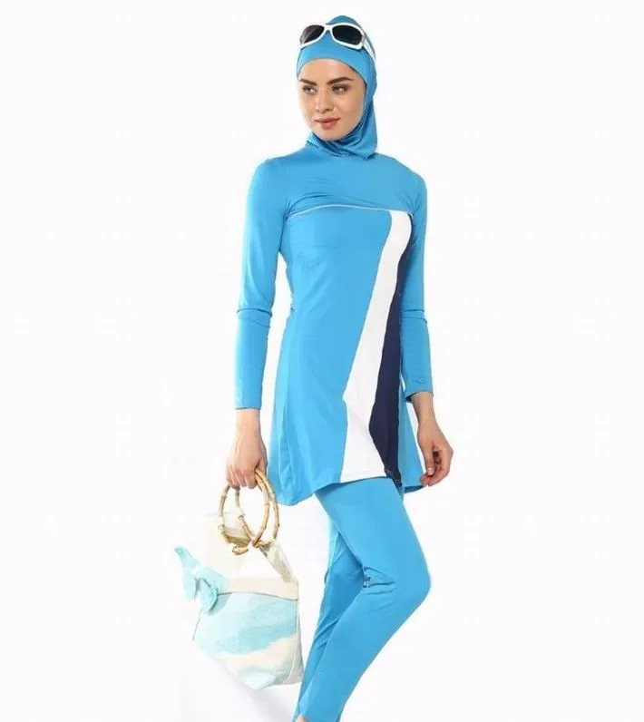 Хиджаб Буркини скромный Мусульманский купальник для девочек арабский Женский Плюс Размер одежда полное покрытие 3 шт купальный костюм Размер S-4XL