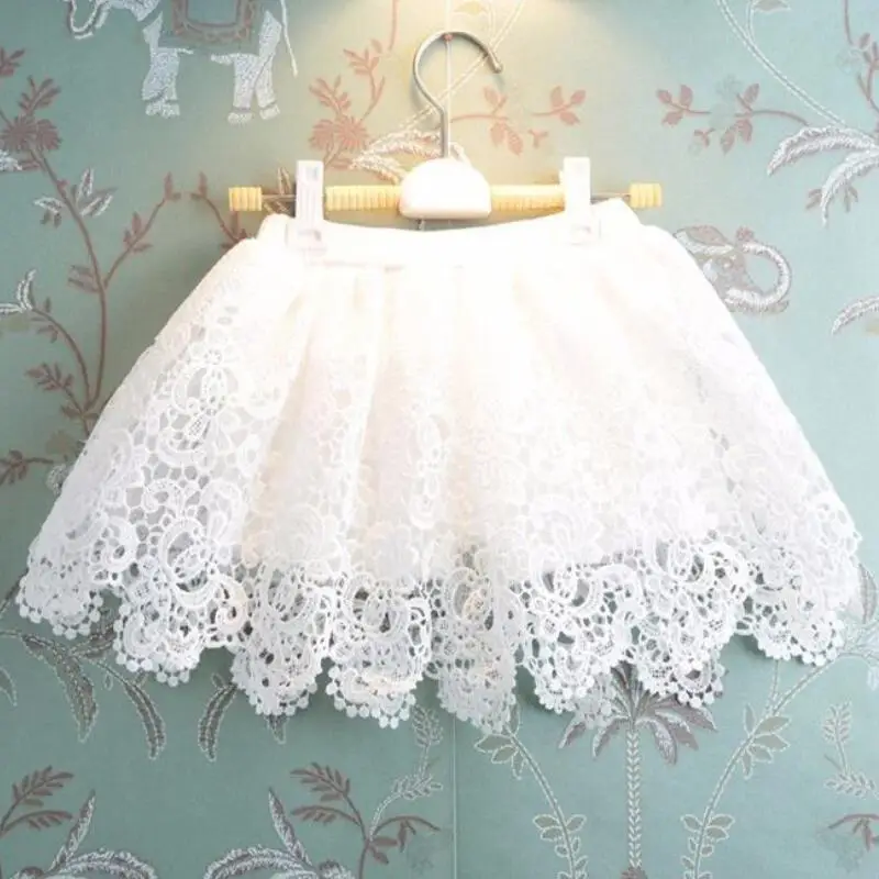 

2018 Spring Summer Child Baby Princess Tutu Skirt White Lace Tutus Girls Skirts Saia Ballet Skirt Fantasia Tutus Bottoms JW3171