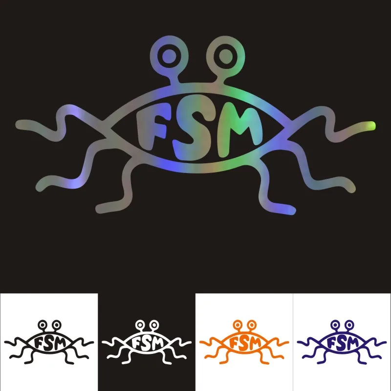 

Car Stickers 13.3CM*6.6CM FSM Flying Spaghetti Monster Car Motorcycles Decoration Waterproof Car Styling Custom Sticker