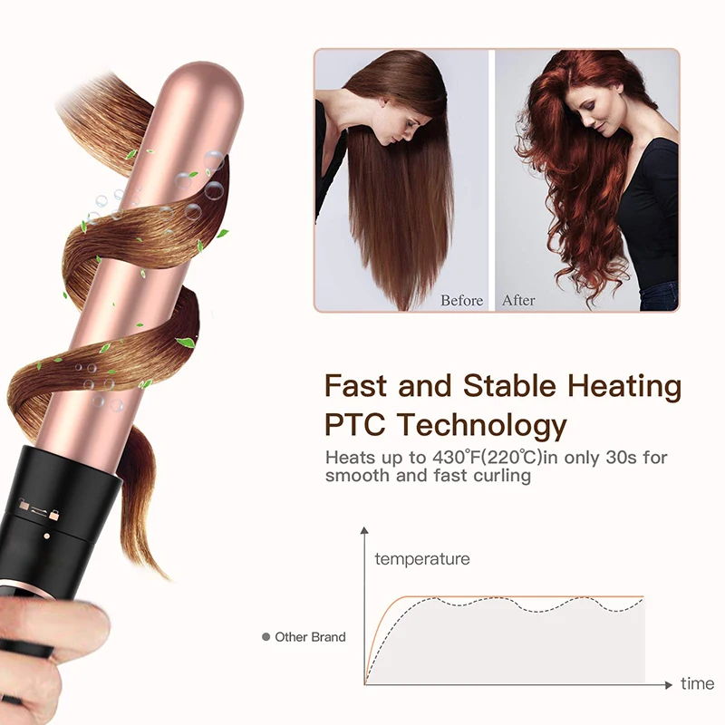 Ferro de Ondulação Conjunto para Salão Ferramentas da Onda do Cabelo Cerâmica Modelador Cabelo Varinha Curling Ferro Multi Estilor Iron Wand Beleza Uso Doméstico 6 Ferro de ondulação cerâmica modelador cabelo varinha