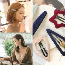 Новинка года; корейский стиль; сетчатый сатиновый зажим в полоску; геометрический модный зажим для волос сердце для девочек; детская мини-шпилька; аксессуары для волос