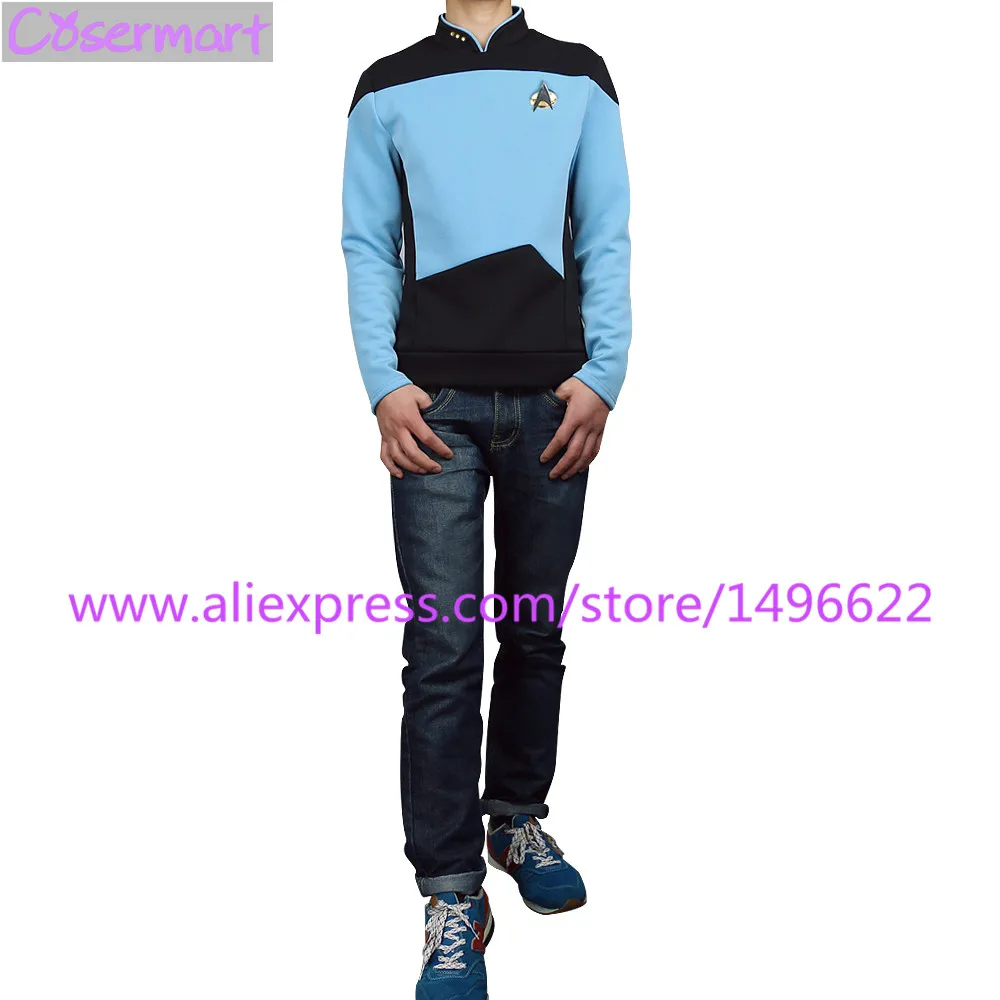 Star Trek TNG The Next Generation Red Yellow Blue Shirt Uniform Cosplay Costume For Men Coat Halloween Party