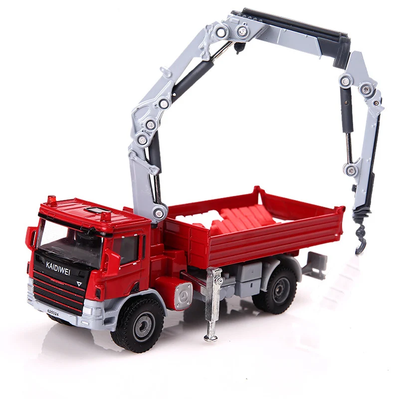 

KDW 1:50 Alloy Crane Truck Toy Construction Vehicles Transporter Trucks Models Toys For Boys Gift