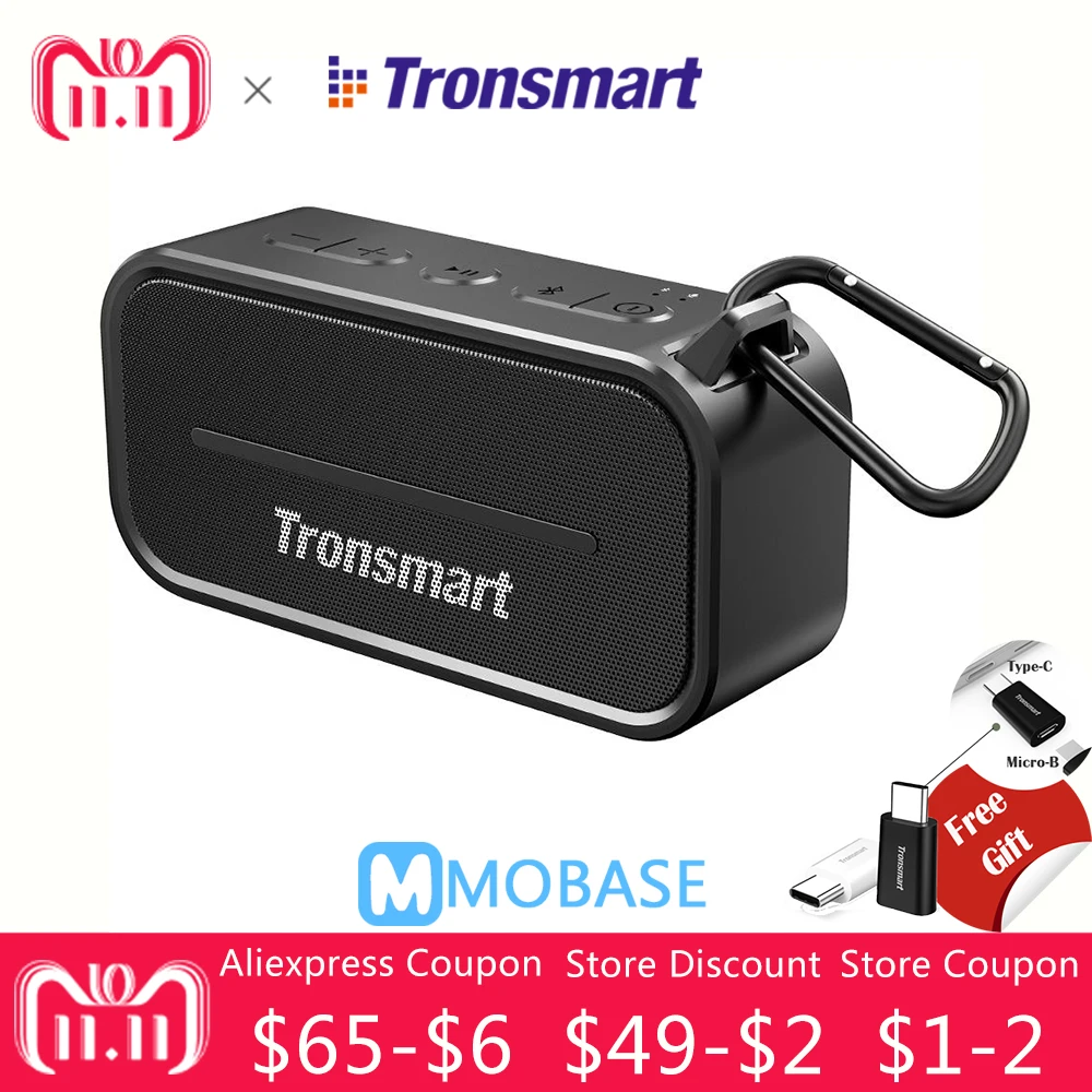 

Tronsmart T2 Element T2 wireless bluetooth Portable speaker 24h Playtime with Mic Dual-Driver Waterproof Outdoor Speaker