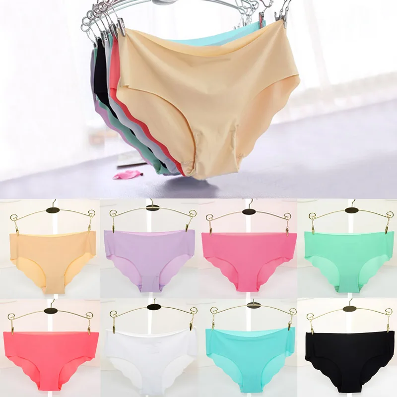 

M/L New Lady Women Soft Underpants Seamless Lingerie Briefs Hipster Underwear Panties Mid-waisted