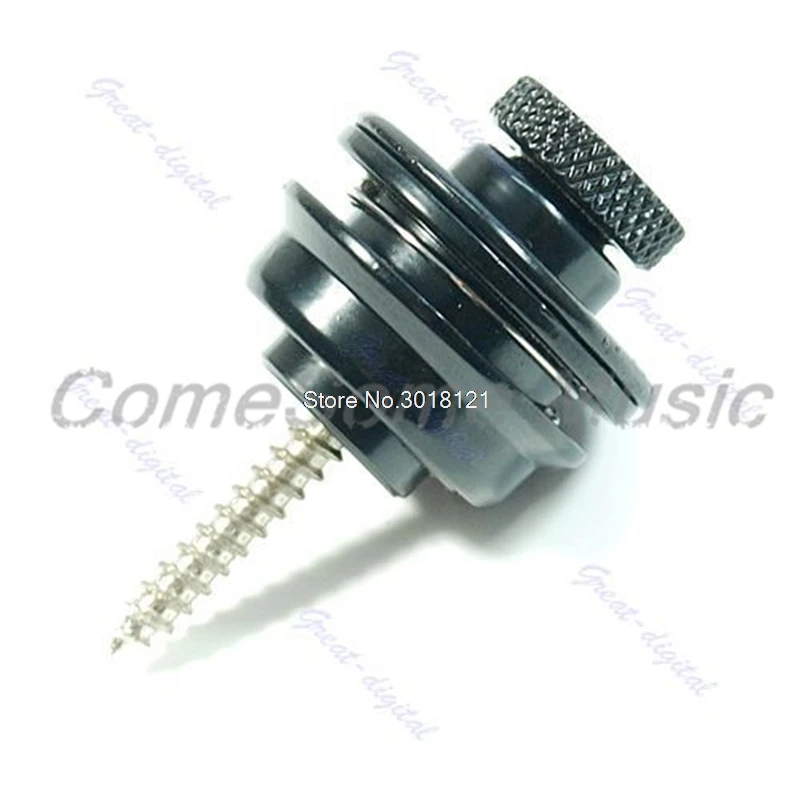 

Black Flat Head Skidproof Round Strap Lock For Electric Acoustic Guitar Bass