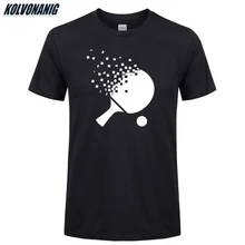 Летняя уличная Мужская хлопковая футболка с круглым вырезом и коротким рукавом для фитнеса, Спортивная футболка с забавным принтом для настольного тенниса, мужские футболки размера плюс