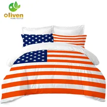 Classic American Flag Bedding Set Striped Star Print Duvet Cover Set Twin Full Queen King Quilt Cover Pillowcase 3Pcs B30 kids striped and star flag print vest dress