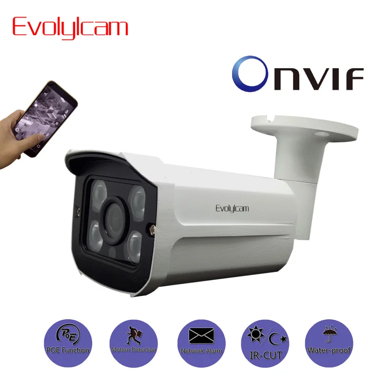 

Evolylcam POE 720P 1MP/ 960P 1.3MP/ 1080P 2MP HD IP Camera Onvif P2P Network Alarm IR CCTV Camera Outdoor Surveillance Bullet