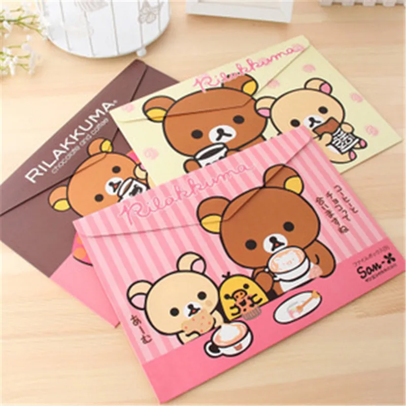 

DL G505 Korean version of creative and easy bear student paper bag creative paper multi-function file bag Exquisite small gift