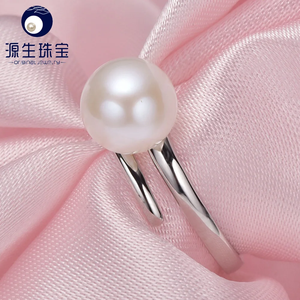 Pearl Jewelry,Natural Freshwater Pearl rings, Round, AAAA, charm wedding rings for women,925 silver ring as gift YSETB006