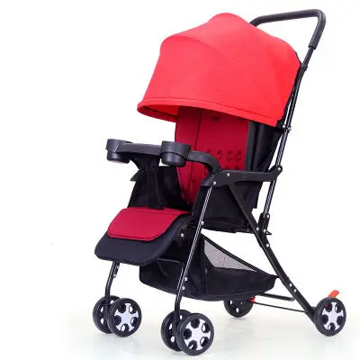 Легкий коляска детская коляска может сидеть и лежать складной коляски ультра-легкий Портативный на самолете Быстрая - Цвет: red-sit and lie
