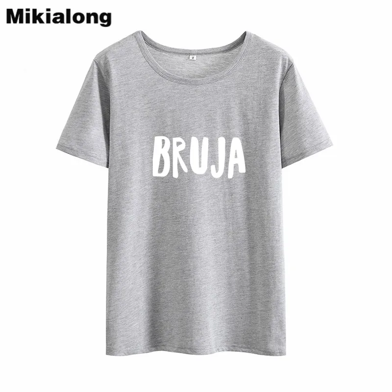 Mrs win BRUJA Witch футболки женские 2018 летние Tumblr Новинка однотонная женская футболка