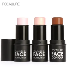 Focallure Face Makeup 4colors Highlighter Stick Shimmer Highlighting Powder Creamy Texture Silver Shimmer Light