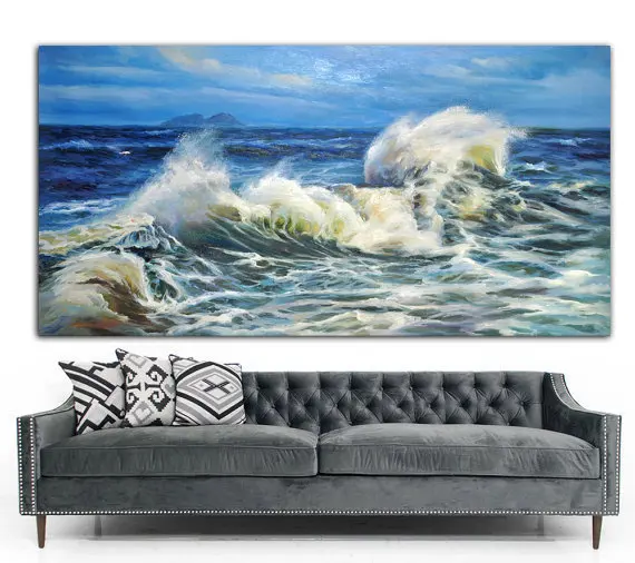

Top selling sea wave oil painting modern decoration painting on canvas