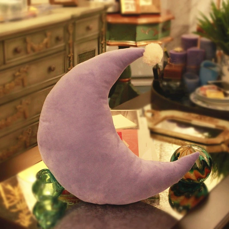 Solid-colored Sky Series Plush Pillow Stuffed Moon, Star Plush Toys Soft Cushion Nice Sofa Pillow Kawaii Christmas Gift for Girl 4