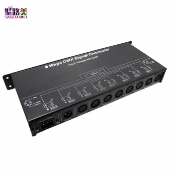 

AC 110V - 220V 8 Channel DMX controller DMX128 DMX amplifier/Splitter/DMX signal repeater/8 output ports DMX signal distributor