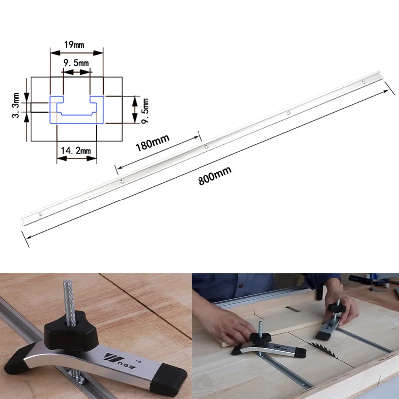 14,2 мм Т-треки слот Торцовочная дорожка джиг приспособление алюминиевый сплав Т-образный слот деревообрабатывающий пресс зажим, Т-винт т слайдер блок давления