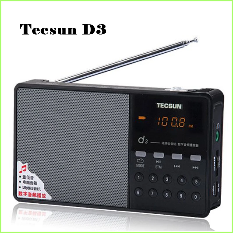 Лидер продаж Tecsun D3 FM стерео радио музыка MP3 выбор Цифровой песня динамик для карты TF со встроенным Динамик VS Degen