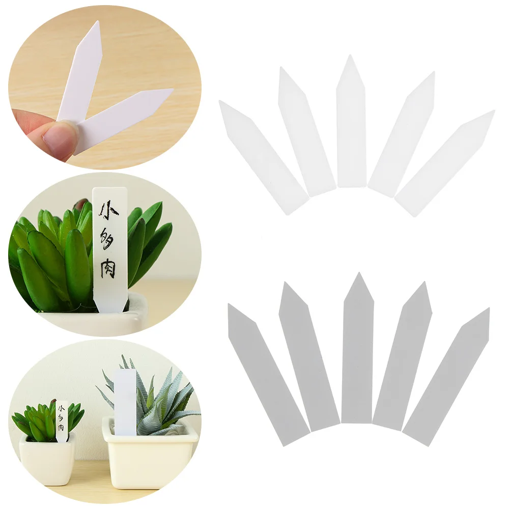 100Pcs White Plastic Plant Seed Label Pot Marker Nursery Garden Stake Tags Tool