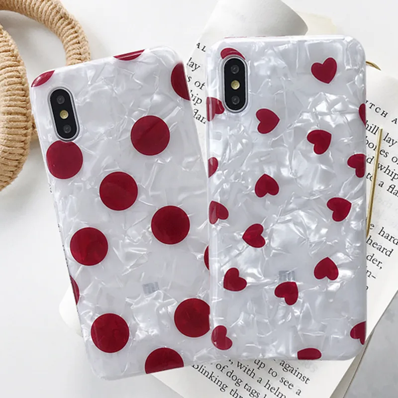 

Simple Red dot love silicone soft case For Huawei Honor V20 V9 NOVA 4 2 PLUS HONOR PLAY 9i 10 P8 LITE 2017 mate 20 pro Back Cove
