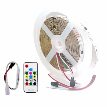 

WS2811 led strip 5m 1m 30leds/m DC12V 2811 Addressable Led Tape Light Kit With 12V Power Adapter 14Key Pixel Controller Remote