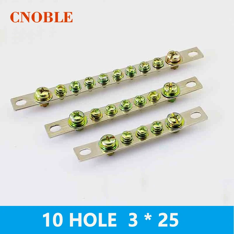 1 Pcs 10HOLE 3*25mm Wiring row line terminal block copper terminal