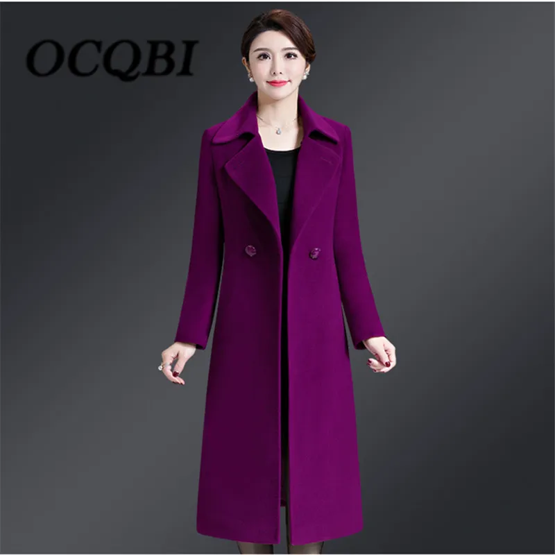 

2018 Winter Wool Slim Coat Korean Style High Quality Elegant Women New Arrival Clothes 4xl Coat