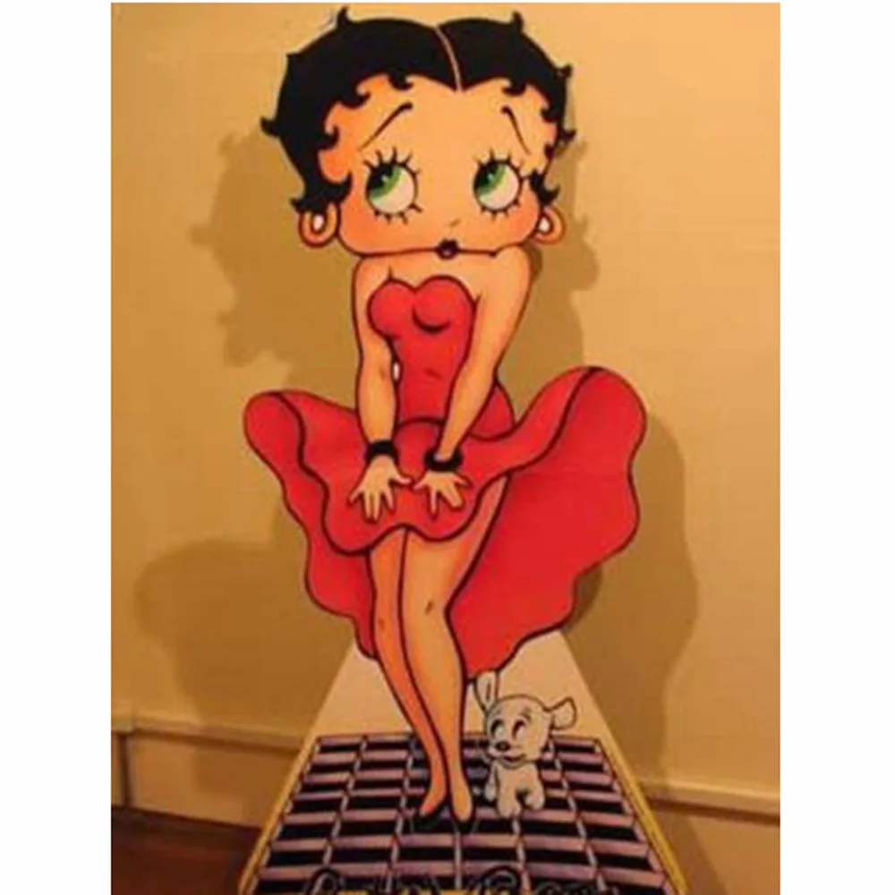HOMLIF-Diamond-Embroidery-5D-DIY-Square-Diamond-Painting-Cross-Stitch-Cartoon-Betty-Boop-Diamond-Mosaic-Kit