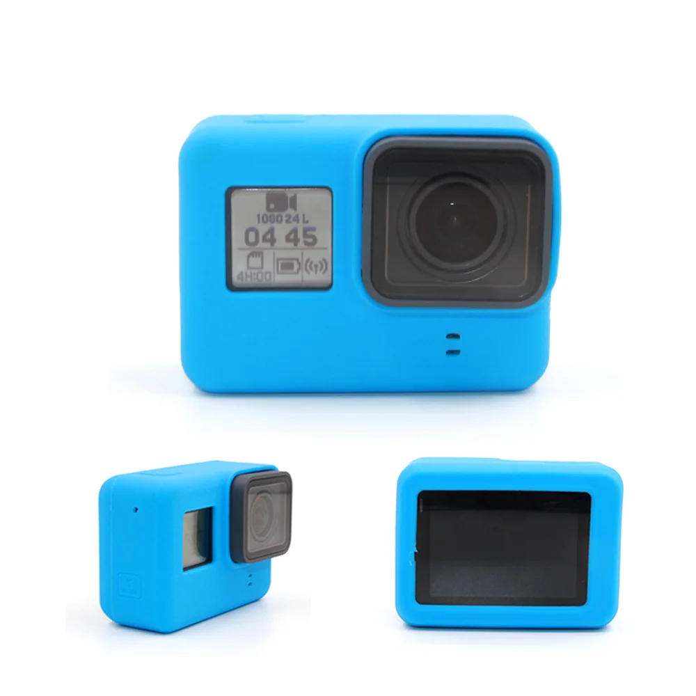 Аксессуары для экшн-камеры, мягкая силиконовая рамка, чехол, Резиновая оболочка, защитная пленка для GoPro Hero 5 Hero 6 Hero 7, аксессуары - Цвет: Blue