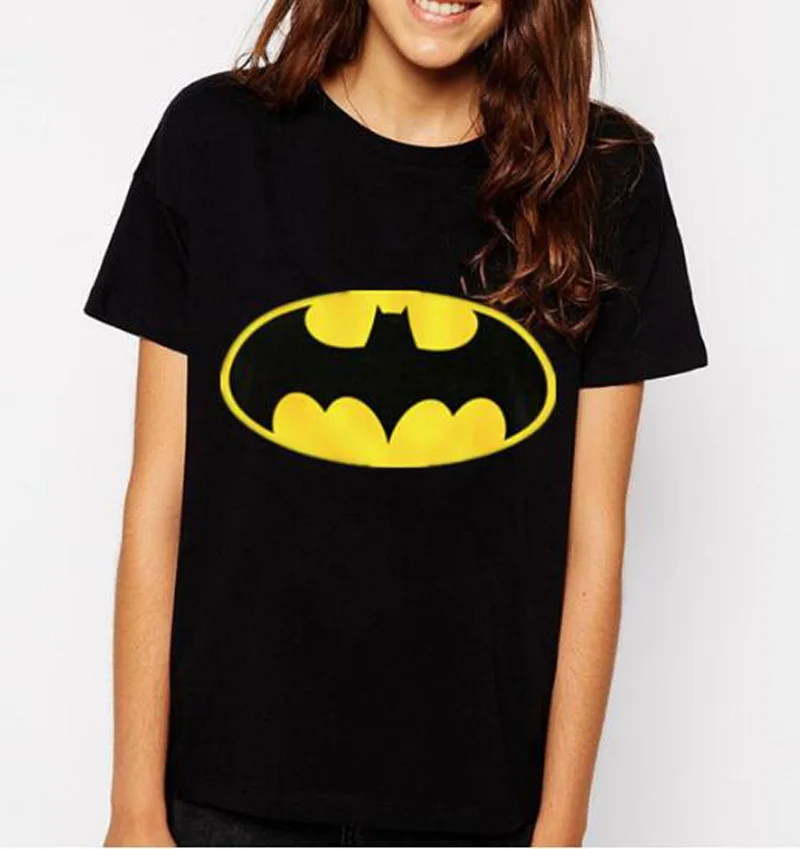 Женская забавная Футболка с принтом Бэтмена из мультфильма kawaii, хлопковая Повседневная рубашка для женщин, модная брендовая женская футболка karajuku, топы в стиле панк