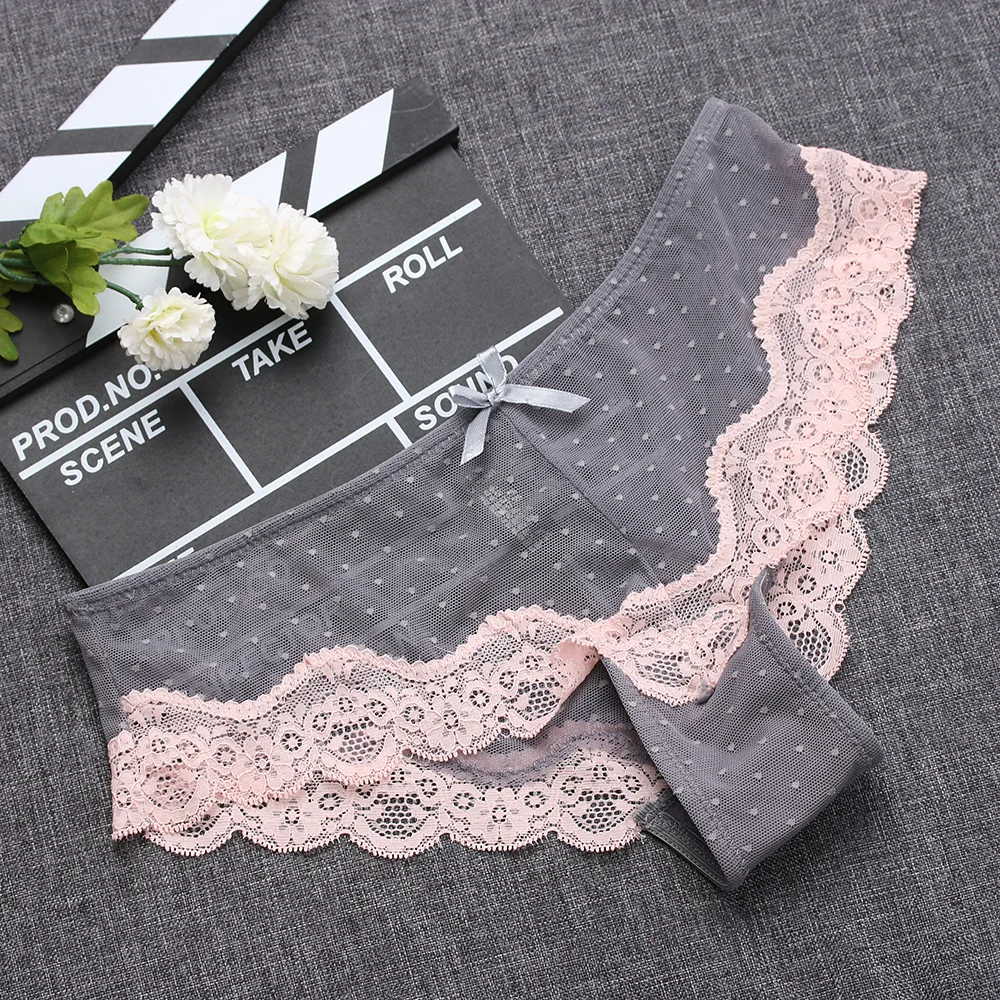 

Hot 1PC Soft Breathable Sexy Women Panty Low-Rise Knickers Hollow Briefs Ultra Thin Underwear Lace Panties Lady Summer G-string