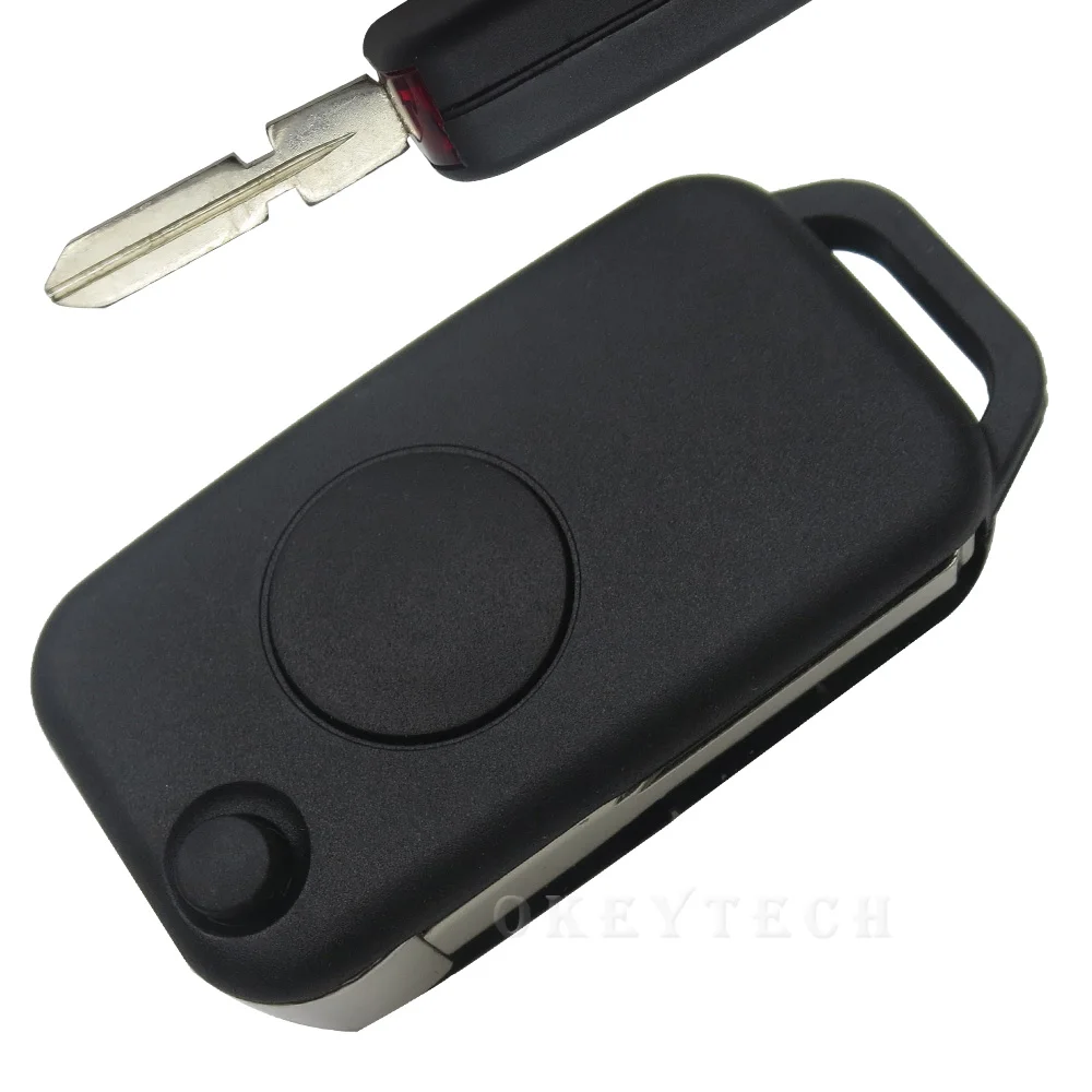 Складной пульт дистанционного ключа автомобиля оболочки 1 кнопки для Mercedes Benz W168 W124 W202 W210 W211 w203 авто флип чехол для ключа Uncut Blade 1984-2004