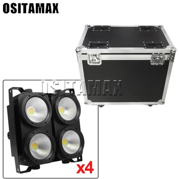 

4pcs/lot+flight case 4x100w 4 eyes dj stage blinder lighting disco audience wash effect lighting bar stage background powercon