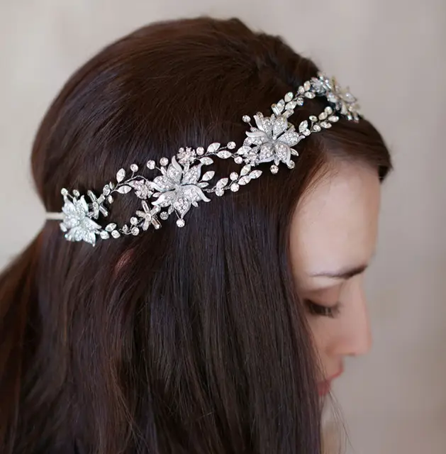 European Simple Style Crystal Headband Bridal Hair Accessories