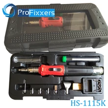 Самовоспламенения 10 в 1 Газовый паяльник беспроводной Сварочные горелки фонарь набор инструментов HS-1115K Одежда высшего качества зажигания бутан газовый паяльник