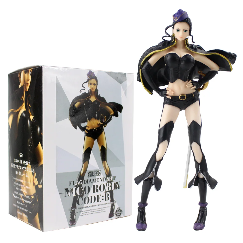 

26cm One Piece Robin Nico Action Figure Black Clothes Ver. Robin PVC figure Toy Brinquedos