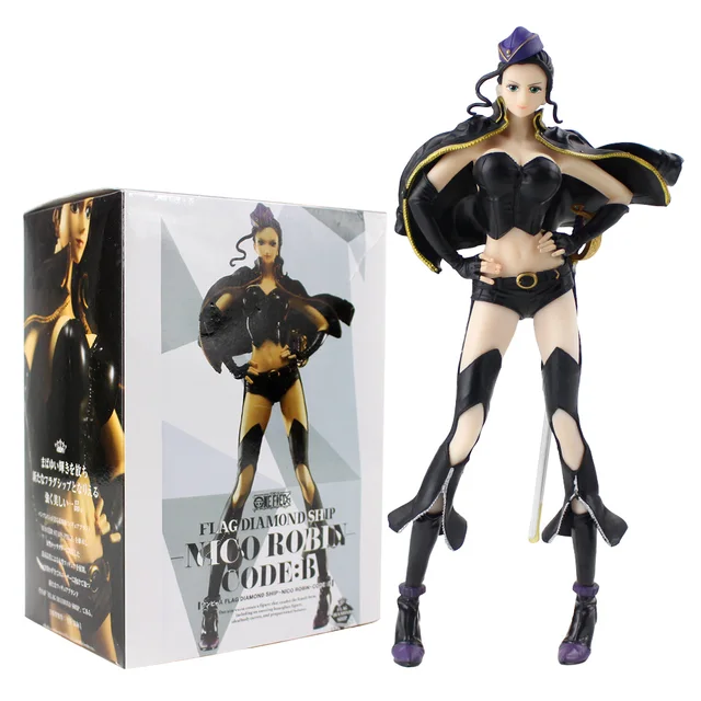 Best Offers 26cm One Piece Robin Nico Action Figure Black Clothes Ver. Robin PVC figure Toy Brinquedos