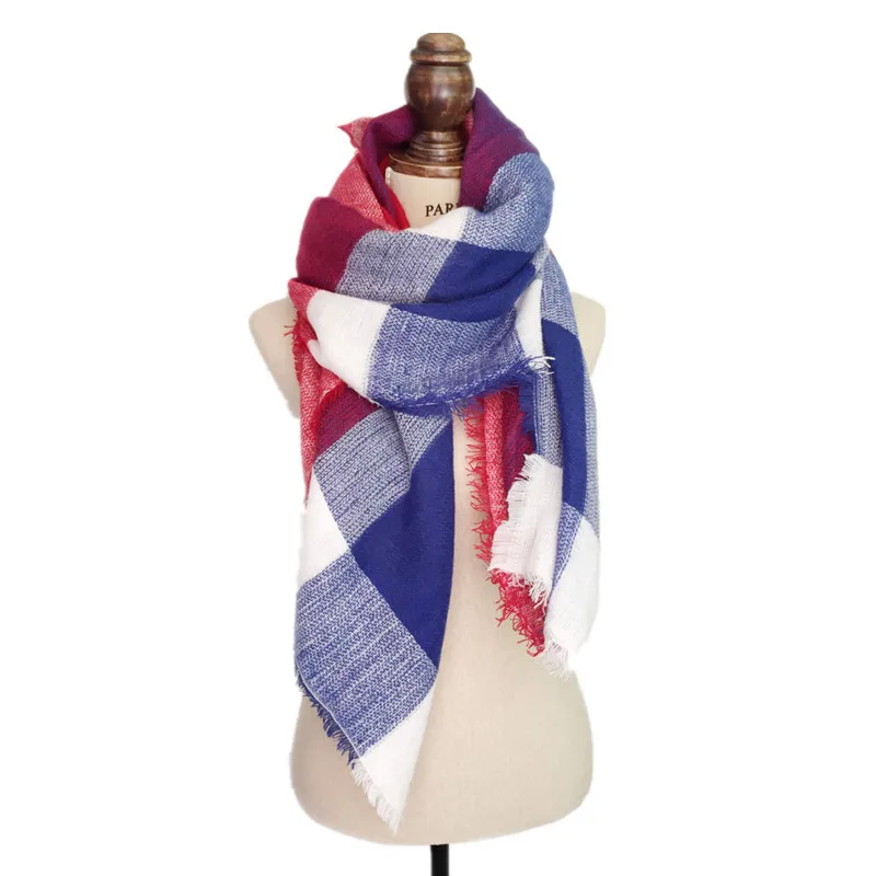 za 2016 major Winter font b Tartan b font Scarf Plaid Scarf New Designer Unisex Acrylic