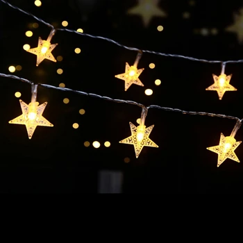 

110V 220V Star LED String Fairy Light Party Wedding Decoration Christmas Flasher Pentagram Lamps Tree Ornament 10M 20M 30M 50M